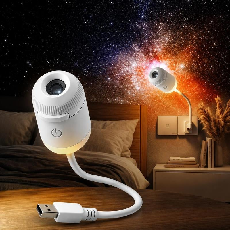 USB Galaksi Projektörü ve Başucu Gece Lambası